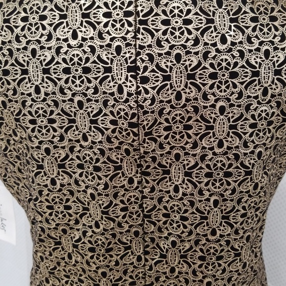 🌕🎉 Gold& Black Cocktail Dress Sleeveless🎊🎇 - Picture 6 of 8